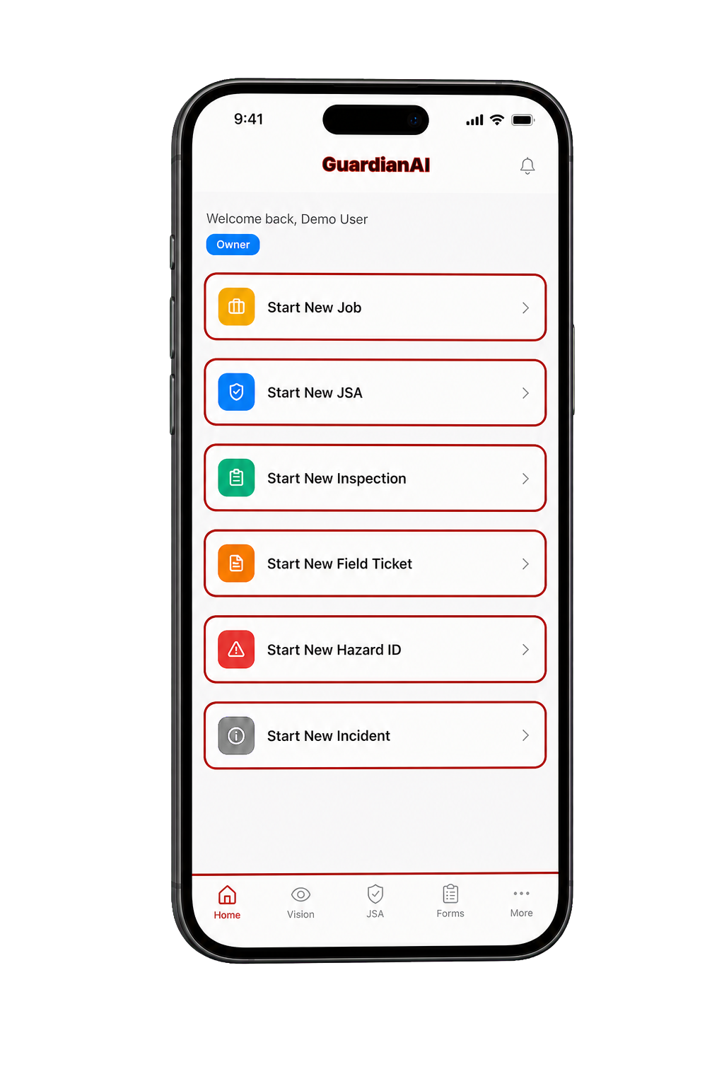 Guardian AI displayed on a current Pro Max-style iPhone